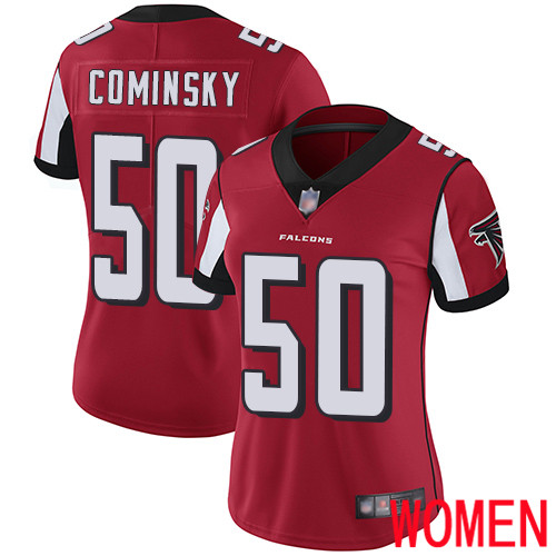 Atlanta Falcons Limited Red Women John Cominsky Home Jersey NFL Football #50 Vapor Untouchable->women nfl jersey->Women Jersey